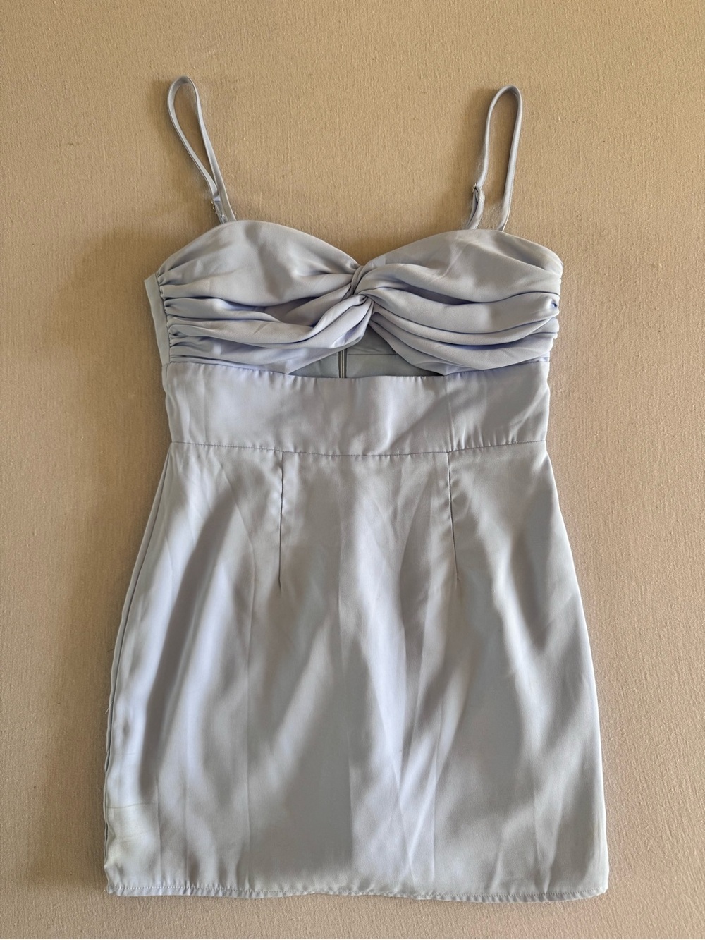 superdown Light Blue Twisted Bust Mini Dress